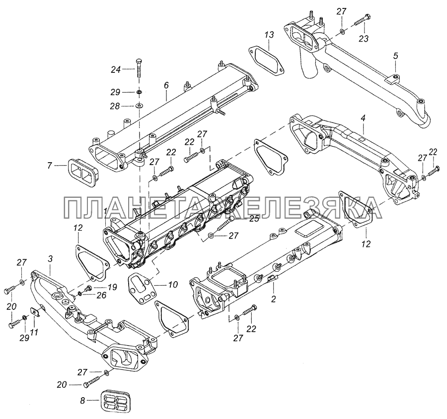 740.51-1115000 Установка системы впуска КамАЗ-6520 (Euro-2, 3)